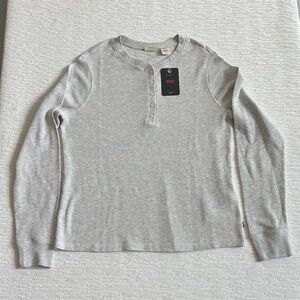 Levi's Light Gray Henley Long Sleeve Thermal Shirt NWT